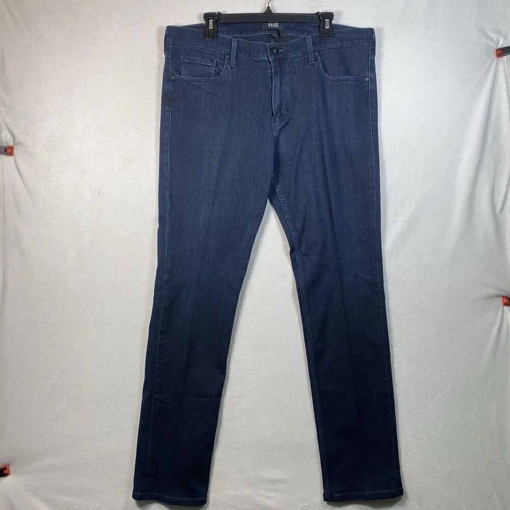 Paige Federal Men’s Jeans 36 Dark Wash Straight Fit Denim 32” Inseam